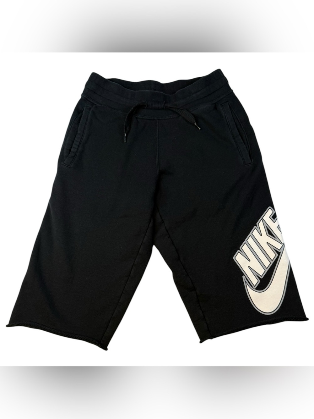 Nike Air Sweat Shorts Men’s Small Black Fleece Drawstring Athletic Lounge